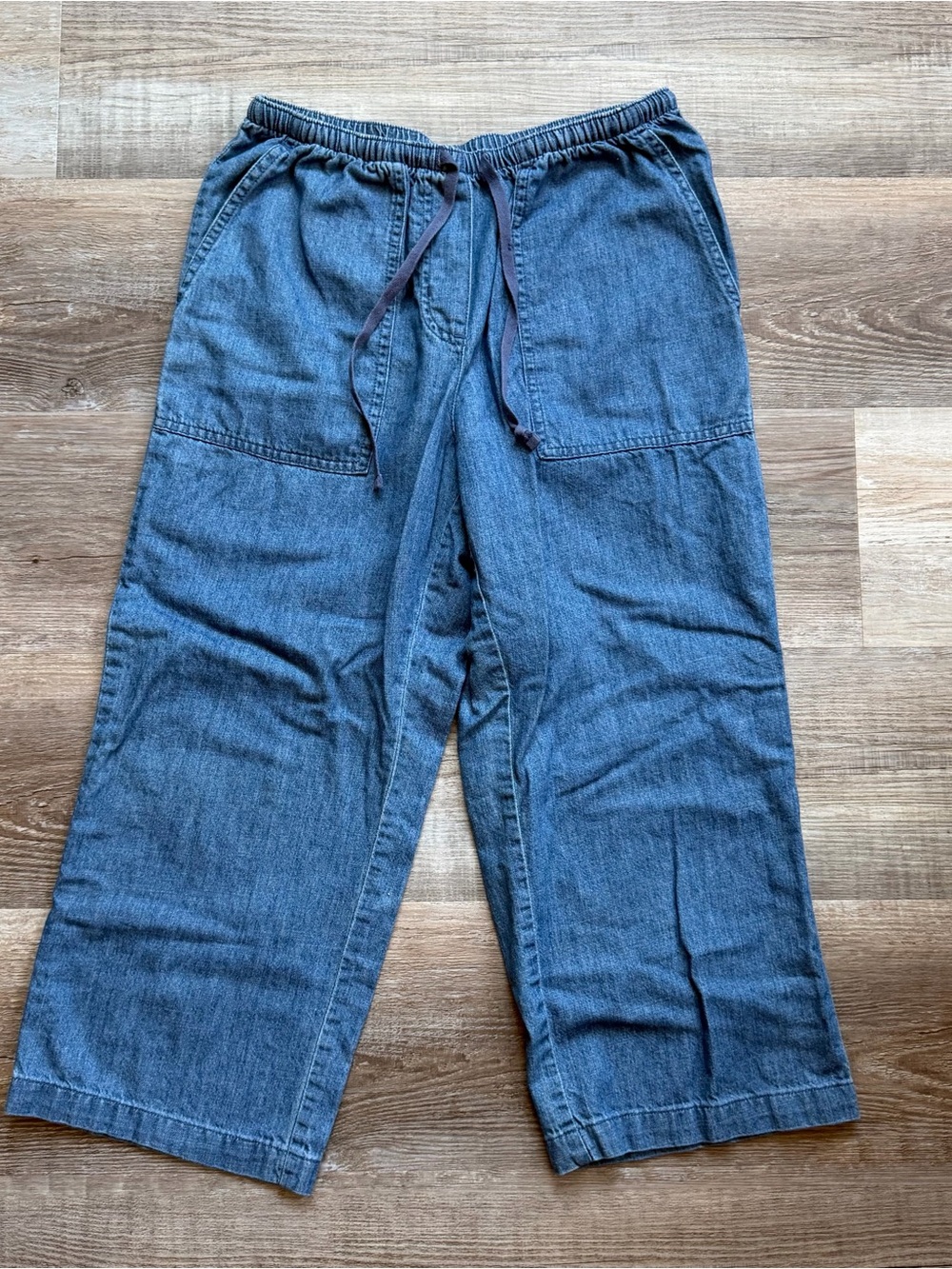 Vintage L.L.Bean Denim Pull-On Capri Pants XS Petite